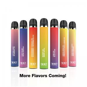 Factory price 2 flavor in 1 2000 puffs disposable vape pen rainbow color vaporizer with 1000mah A grade battery