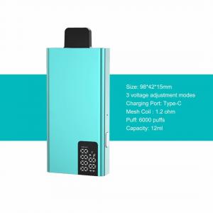 box mod vape with colorful screen disposiable vaporizer 6000 puff
