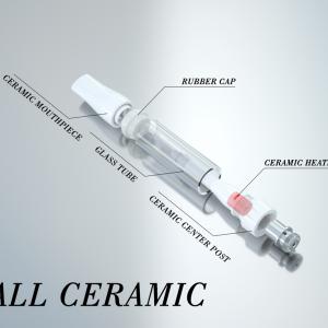 Trending full ceramic  empty tank 100pcs/pack new 1ml cbd cartridage 1.4ohm 2.2mm intake hole